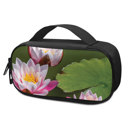 Pink Water Lilies Print Insulin Cooler Travel Case