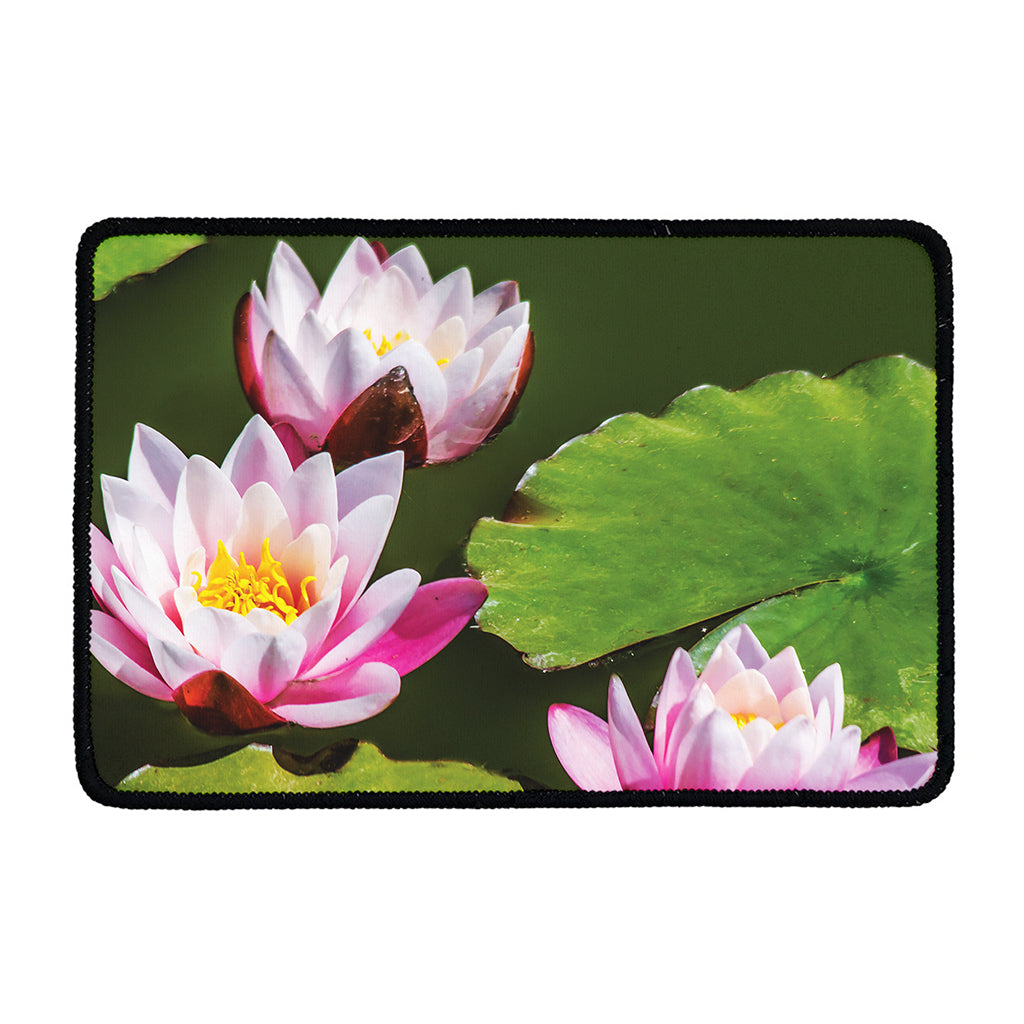 Pink Water Lilies Print Kitchen Mat
