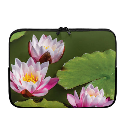 Pink Water Lilies Print Laptop Sleeve