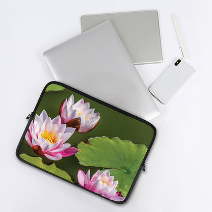 Pink Water Lilies Print Laptop Sleeve