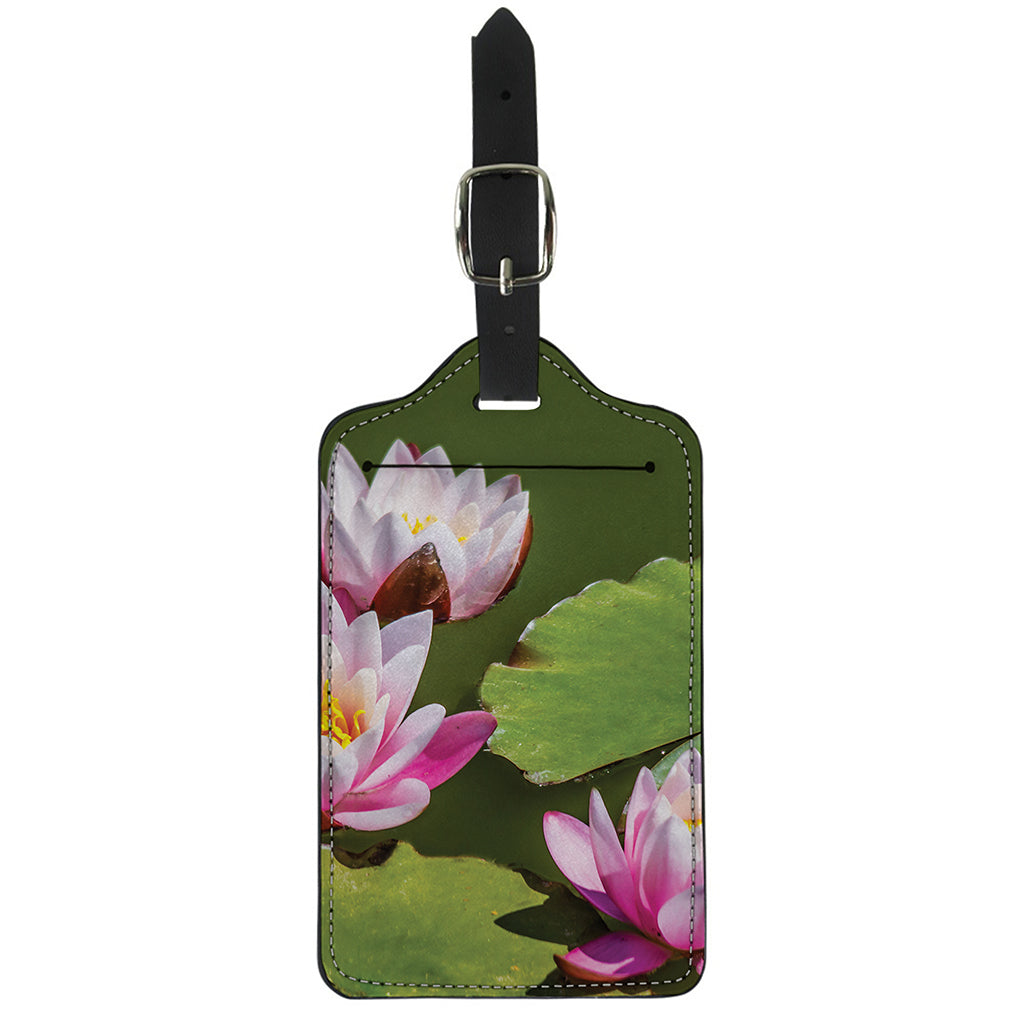 Pink Water Lilies Print Luggage Tag