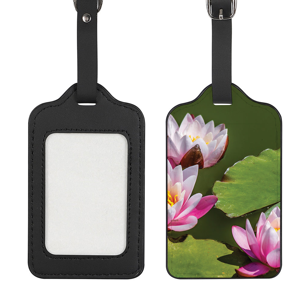Pink Water Lilies Print Luggage Tag