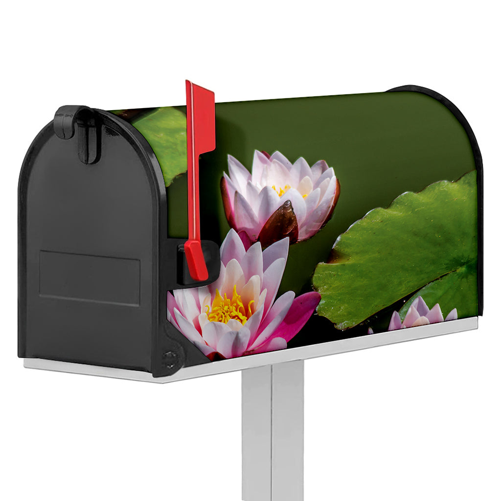 Pink Water Lilies Print Mailbox Cover