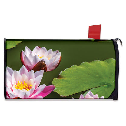 Pink Water Lilies Print Mailbox Cover