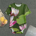 Pink Water Lilies Print Men's Bodysuit