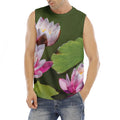 Pink Water Lilies Print Men's Fitness Tank Top