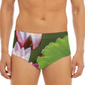 Pink Water Lilies Print Men's Triangle Swim Briefs