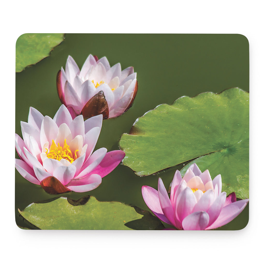 Pink Water Lilies Print Mouse Pad