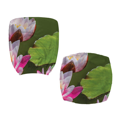 Pink Water Lilies Print Office Chair Cover