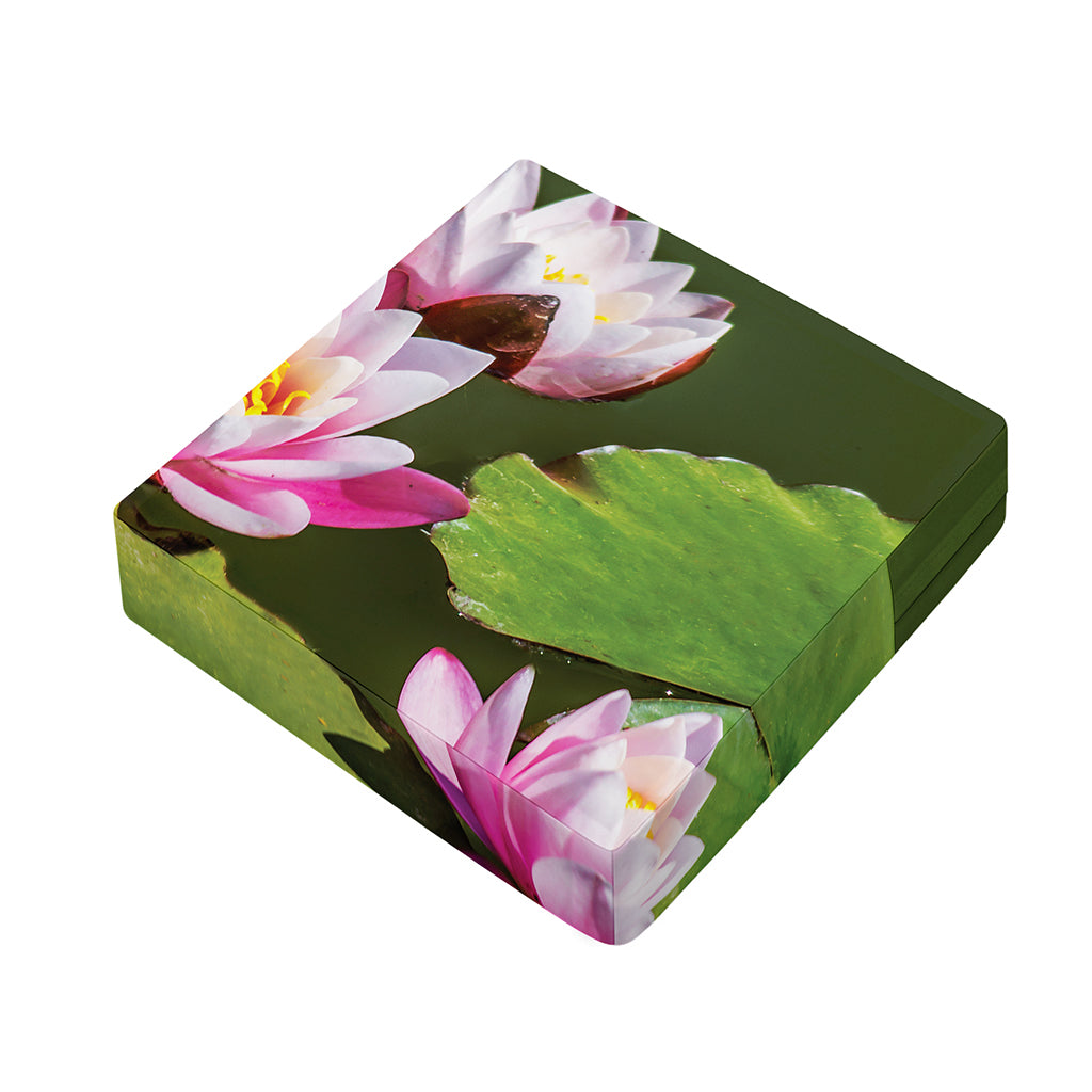 Pink Water Lilies Print Outdoor Seat Cushion Cover