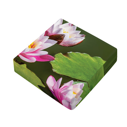 Pink Water Lilies Print Outdoor Seat Cushion Cover