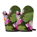 Pink Water Lilies Print Oven Mitts