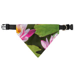 Pink Water Lilies Print Over The Collar Dog Bandana