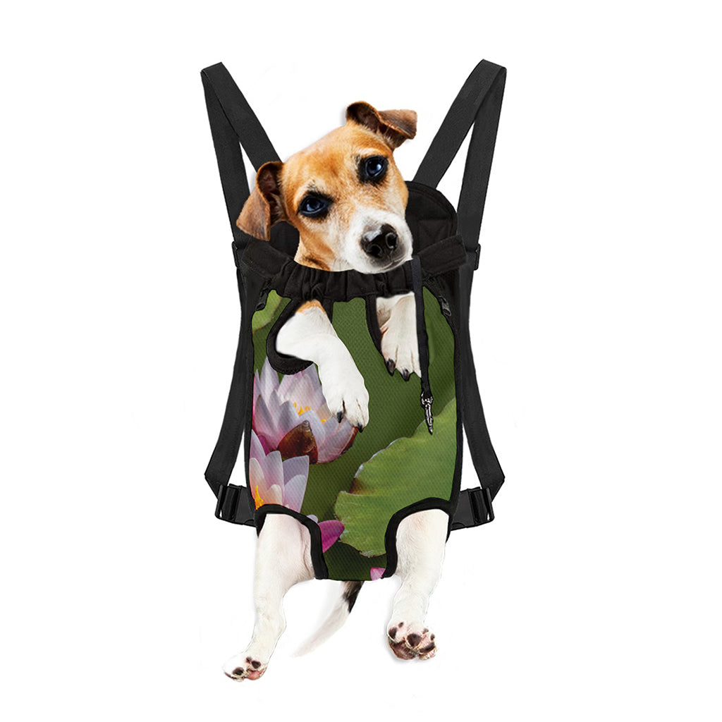 Pink Water Lilies Print Pet Carrier Backpack