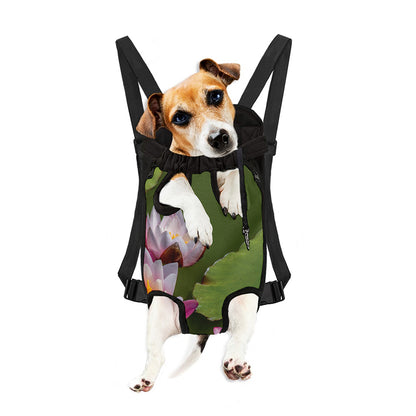Pink Water Lilies Print Pet Carrier Backpack