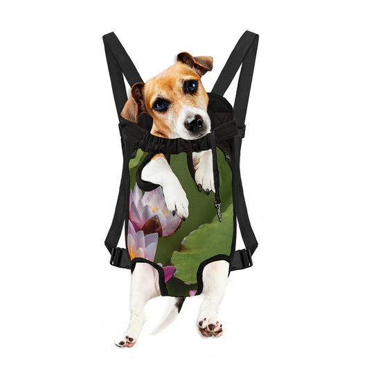 Pink Water Lilies Print Pet Carrier Backpack