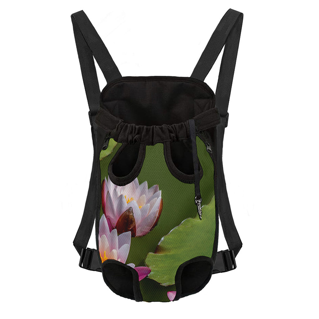 Pink Water Lilies Print Pet Carrier Backpack