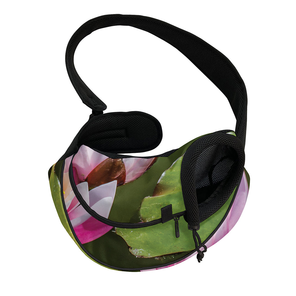 Pink Water Lilies Print Pet Sling Carrier
