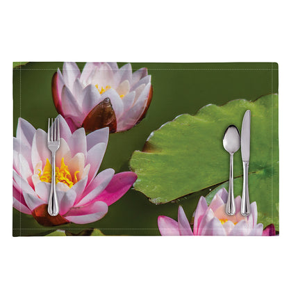 Pink Water Lilies Print Placemat