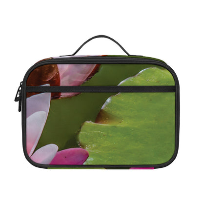 Pink Water Lilies Print Portable Lunch Bag