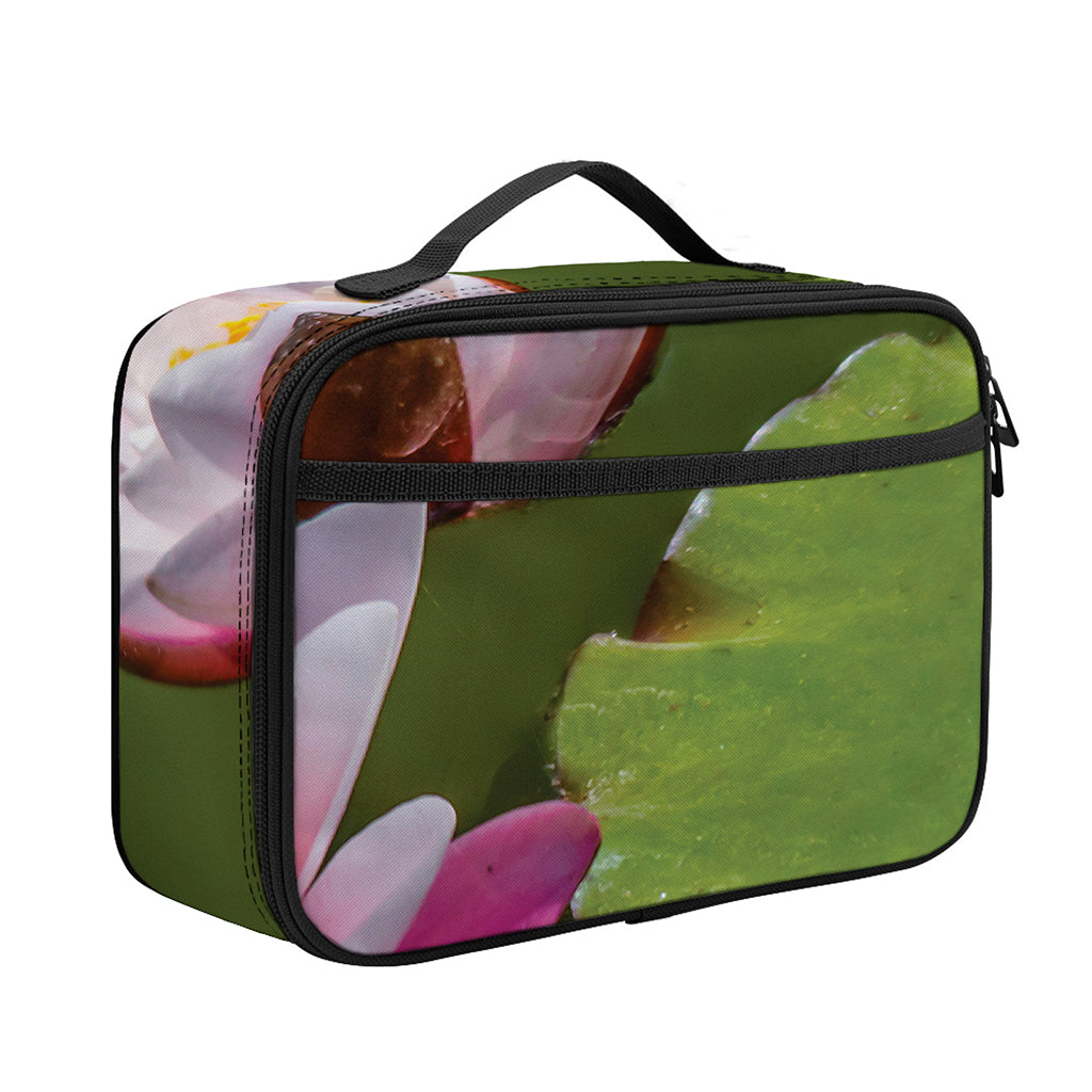 Pink Water Lilies Print Portable Lunch Bag