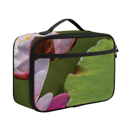 Pink Water Lilies Print Portable Lunch Bag