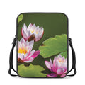 Pink Water Lilies Print Rectangular Crossbody Bag