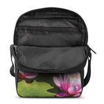 Pink Water Lilies Print Rectangular Crossbody Bag