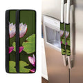 Pink Water Lilies Print Refrigerator Handle Covers