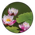 Pink Water Lilies Print Round Floor Mat
