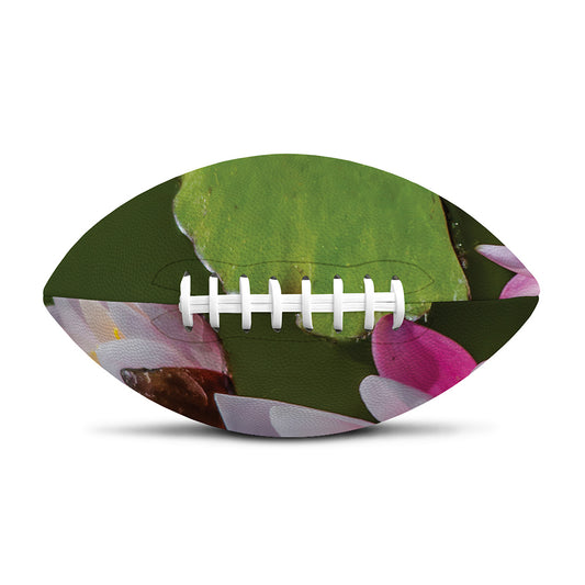 Pink Water Lilies Print Rugby Ball