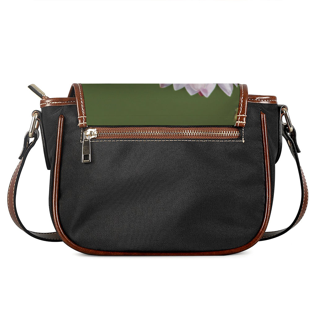 Pink Water Lilies Print Saddle Bag