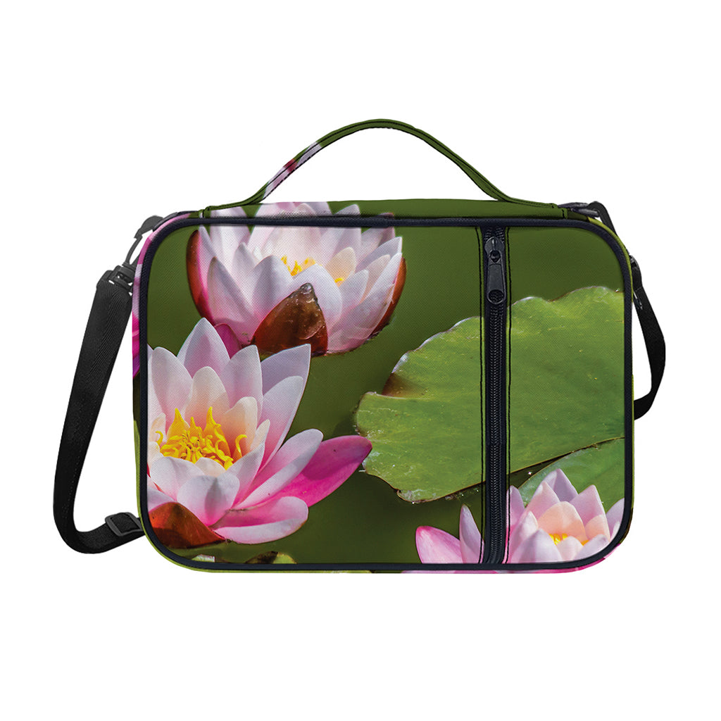 Pink Water Lilies Print Shoulder Strap Bible Bag