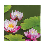 Pink Water Lilies Print Silk Bandana
