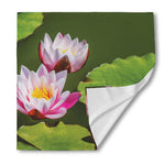 Pink Water Lilies Print Silk Bandana