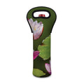 Pink Water Lilies Print Single Neoprene Wine Tote