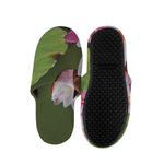 Pink Water Lilies Print Slippers