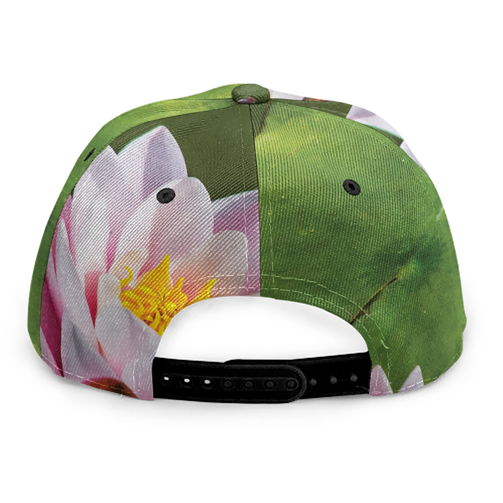 Pink Water Lilies Print Snapback Cap