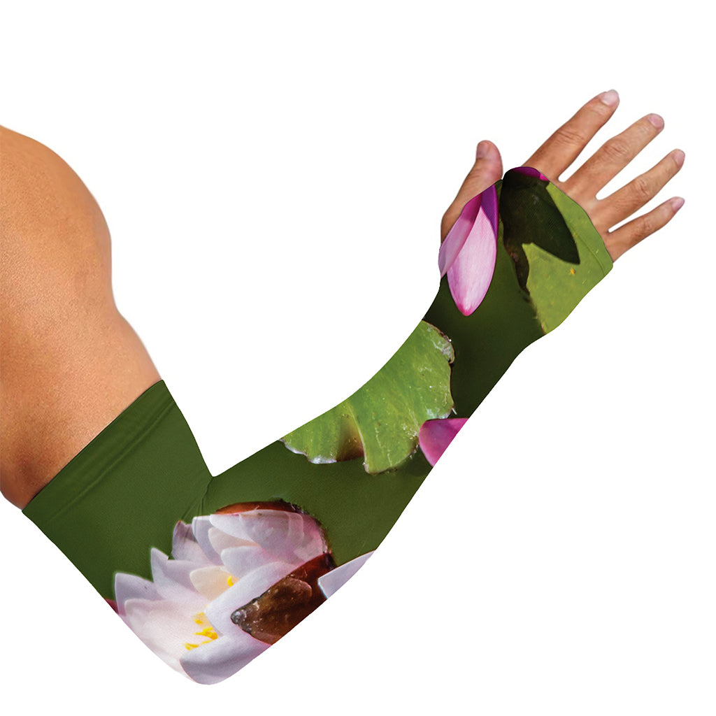 Pink Water Lilies Print Sun Protection Arm Sleeves
