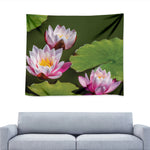Pink Water Lilies Print Tapestry
