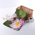 Pink Water Lilies Print Towel