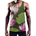 Pink Water Lilies Print Training Tank Top