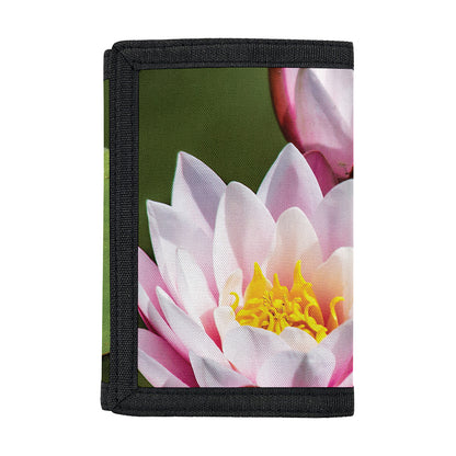 Pink Water Lilies Print Trifold Wallet