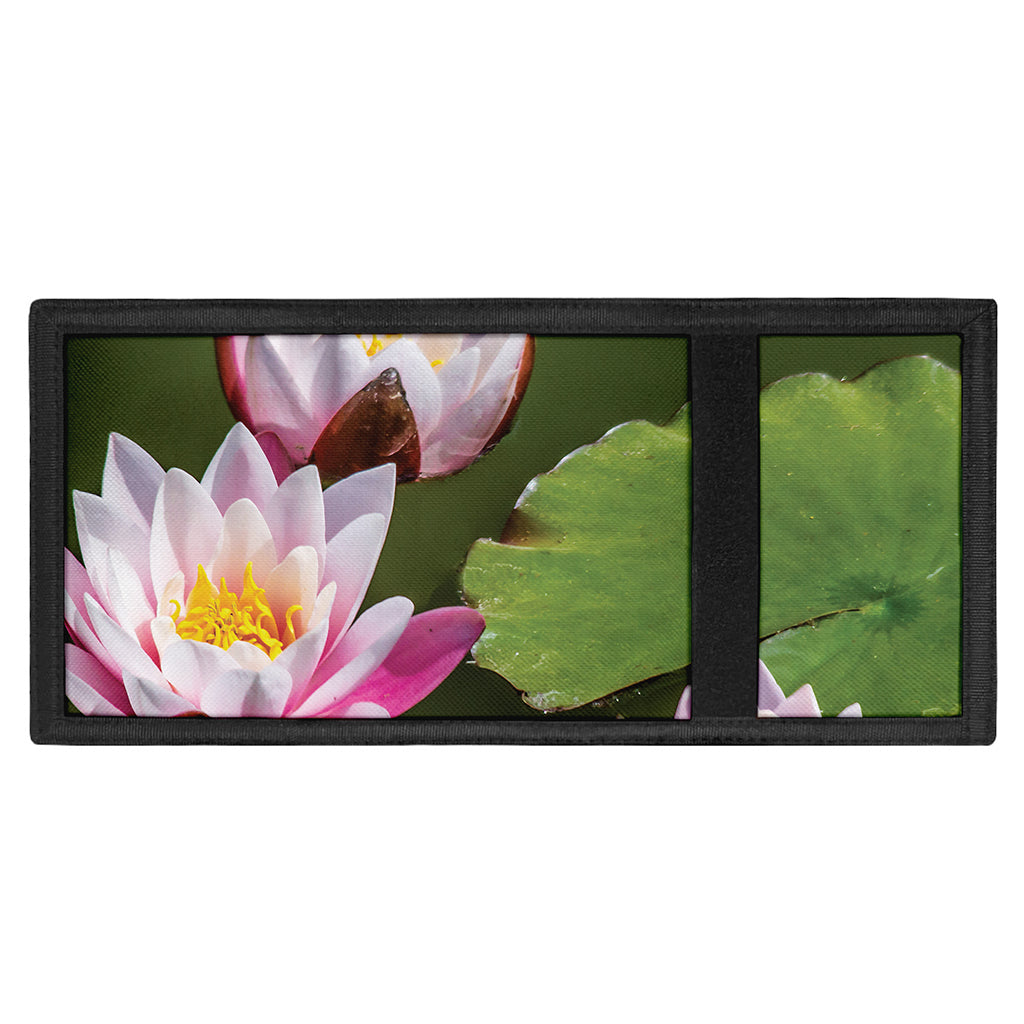 Pink Water Lilies Print Trifold Wallet