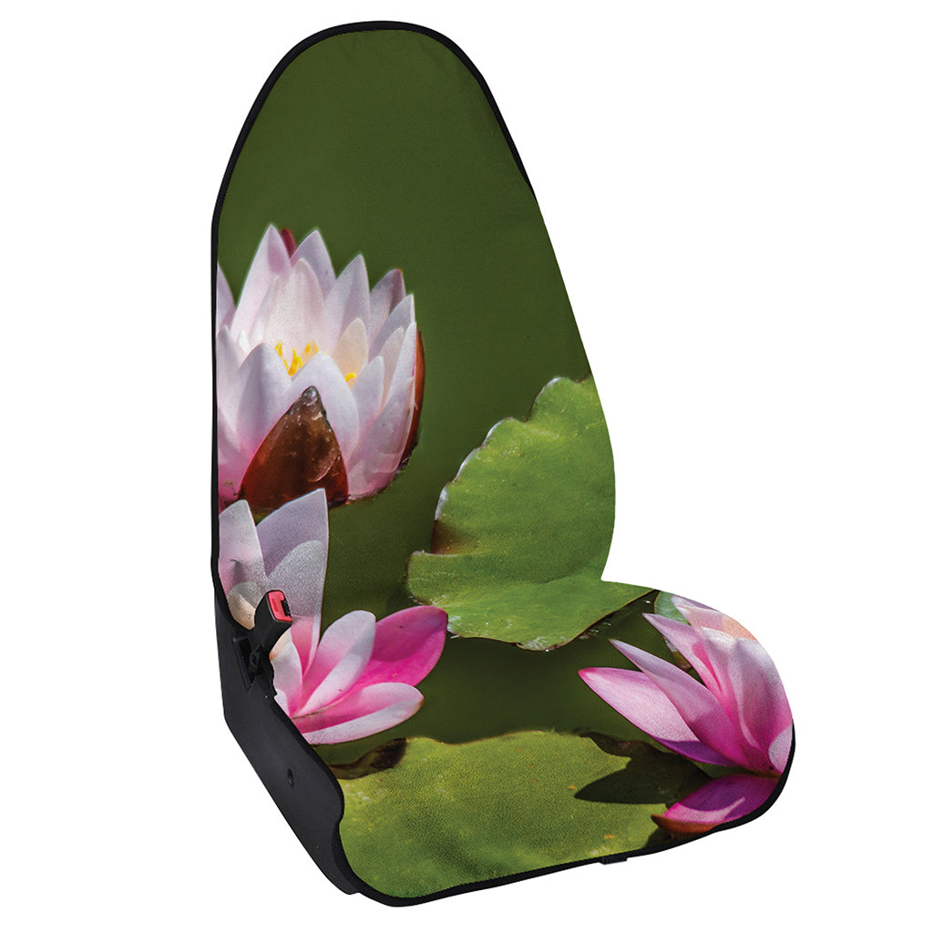 Pink Water Lilies Print Waterproof Car Seat Cover