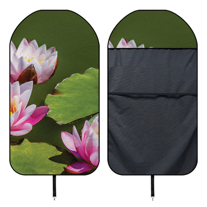Pink Water Lilies Print Waterproof Car Seat Cover