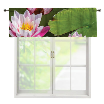 Pink Water Lilies Print Window Valance
