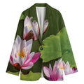 Pink Water Lilies Print Women's Blazer