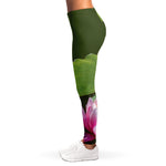 Pink Water Lilies Print Women's Leggings