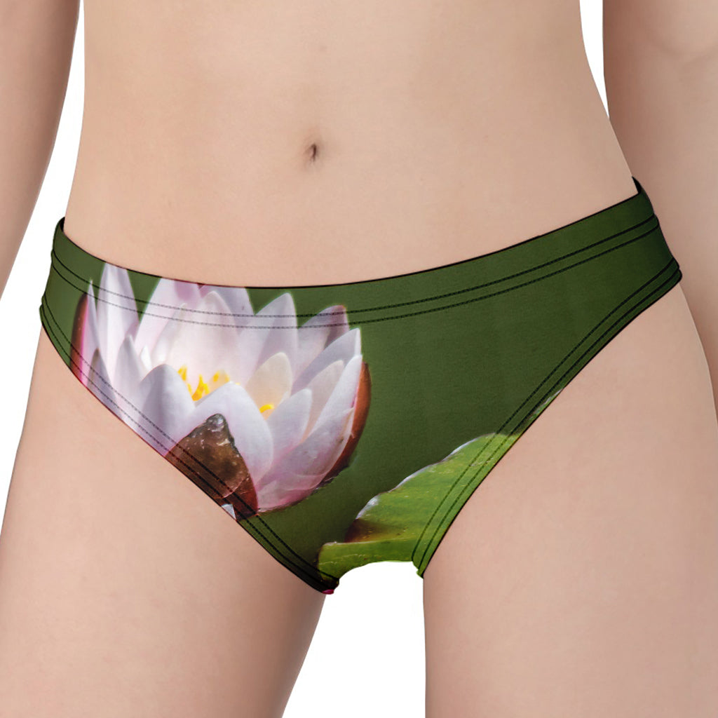 Pink Water Lilies Print Women's Panties